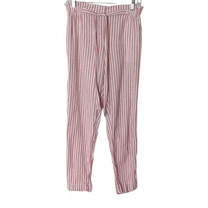 Beach Lunch Lounge Linen Blend Red Striped Summer Lounge Pants Size Small